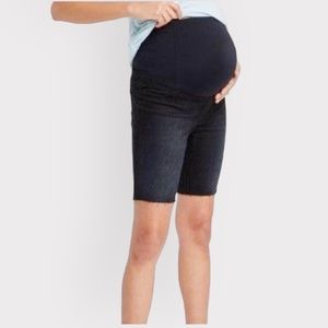 Isabel Maternity Women’s Crossover Panel Bermuda Denim Shorts 8sz, 14sz NWT